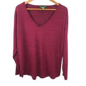 Dip Women's Size Medium Burgundy Long Sleeve V Neck Sweater